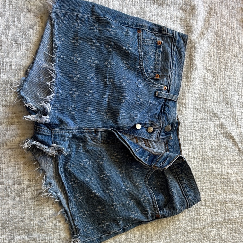 Levi's Distressed Blue Jean Shorts